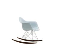 Vitra Chaise à bascule RAR Eames Plastic - gris polaire RE - chromé - Patins Érable foncé