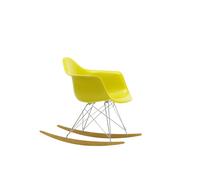 Vitra Chaise à bascule RAR Eames Plastic - moutarde RE - chromé - Patins Érable jaune