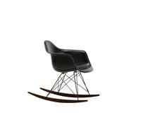Vitra Chaise à bascule RAR Eames Plastic - noir foncé RE - noir - Patins Érable foncé