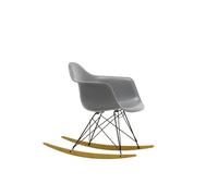 Vitra Chaise à bascule RAR Eames Plastic - Patins Érable jaune - noir - granite grey RE
