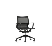 Vitra Chaise de bureau Physix Piètement à cinq étoiles - roulettes pour sols durs - Noir foncé - 06 perle noire - noir profond