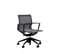Vitra Chaise de bureau Physix Piètement à cinq étoiles - roulettes pour sols durs - Noir foncé - 08 gris caillou - noir profond