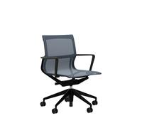 Vitra Chaise de bureau Physix Piètement à cinq étoiles - roulettes pour sols durs - Noir foncé - 09 gris glacier - noir profond