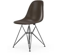 Vitra Chaise Eames en fibre de verre DSR - Elephant Hide Grey - noir basique enduit de poudre