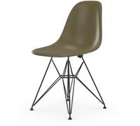 Vitra Chaise Eames en fibre de verre DSR - noir basique enduit de poudre - Raw Umber