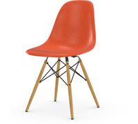 Vitra Chaise Eames en fibre de verre DSW - érable jaune - Red Orange