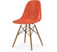 Vitra Chaise Eames en fibre de verre DSW - Frêne couleur miel - Red Orange