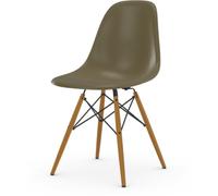 Vitra Chaise Eames en fibre de verre DSW - Raw Umber - Frêne couleur miel
