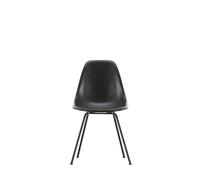 Vitra Chaise Eames en fibre de verre DSX - Elephant Hide Grey - noir basique enduit de poudre