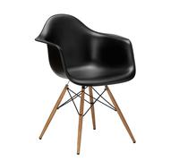 Vitra Chaise Eames Plastic Armchair DAW RE noir, Designer Charles & Ray Eames, 63x83x59 cm