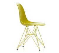Vitra Chaise Eames Plastic DSR RE structure citron moutarde structure façon Tour Eiffel revêtu par poudre citron/ patins en plastique noir
