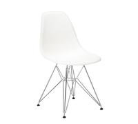 Vitra Chaise Eames Plastic Side Chair DSR blanc, Designer Charles & Ray Eames, 46.5x83x55 cm