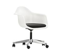 Vitra Chaise pivotante Eames Plastic Armchair PACC blanc, Designer Charles & Ray Eames, 62.5x75.5-89x60 cm