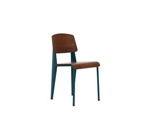 Vitra Chaise Standard - Prouvé Bleu Dynastie - noyer - pigment noir