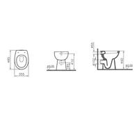Vitra Conforma Stand-Tiefspül- WC 5814B003-0087 blanc , 35,5x48,5x46cm, plus 6cm, sortie horizontale