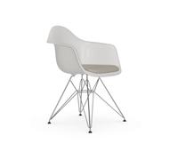 Vitra DAR avec assise rembourrée - blanc - Hopsak - gris chaud/ivoire - 46 cm nouvelle hauteur (standard)