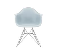 Vitra Chaise avec accoudoirs Eames DAR RE chromé gris glacé structure chromé façon Tour Eiffel/ patins en feutre noir