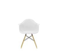 Vitra DAW Eames Plastic Armchair - Frêne couleur miel - coton blanc RE