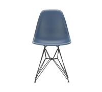 Vitra DSR Eames Plastic Side Chair - bleu marin RE - noir basique enduit de poudre