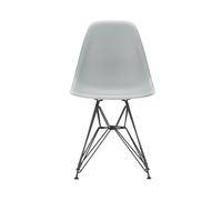 Vitra DSR Eames Plastic Side Chair - gris clair RE - noir basique enduit de poudre