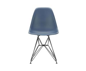Vitra DSR Eames Plastic Side Chair - noir basique enduit de poudre - bleu marin RE