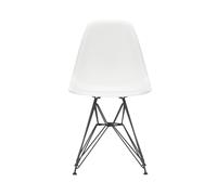 Vitra DSR Eames Plastic Side Chair - Patins en feutre pour sols durs noirs - noir basique enduit de poudre - blanc