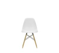Vitra DSW Eames Plastic Side Chair - coton blanc RE - Frêne couleur miel