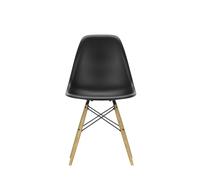 Vitra Chaise Eames Plastic DSW RE structure frêne noir profond structure frêne coloré miel/ acier noir/ patins en feutre noir