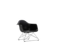 Vitra Fauteuil en plastique Eames LAR - noir foncé RE - chrome brillant