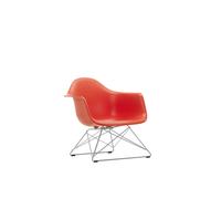 Vitra Fauteuil en plastique Eames LAR - poppy red RE - chrome brillant