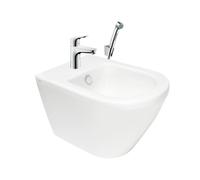 Vitra Integra bidet suspendu + trop-plein, 35,5x54 cm + Hansgrohe Focus Set bidette, bonde Push-Open (7042-028831927000)