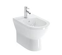 Vitra Integra support Bidet 7039L003-0290 35,5x54cm, trop-plein / trou pour robinetterie au milieu, avec trous latéraux, blanc