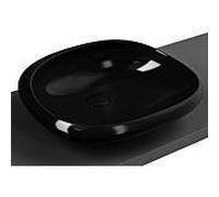 Vitra Istanbul 4520B470-0016 noir VC, 53,5x51,5cm, sans banc avec trou pour robinet/sans trou de trop-plein