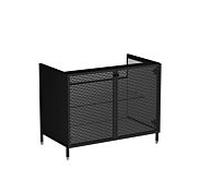 Vitra Liquid sous lavabo 66742 88x51x71,5cm, corps noir mat/façade métal perforé noir mat