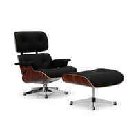 Vitra Lounge Chair & Ottoman - poli - Cuir premium F nero - Santos Palisander