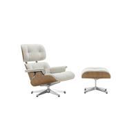 Vitra Lounge Chair & Ottoman - VitraKirscheNatur - Nubia crème/sable - poli