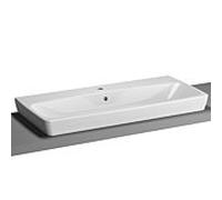 Vitra Metropole poser 5664B003-0973 blanc , 100x46cm, sol, trop-plein / trou robinetterie au milieu