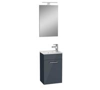 Vitra - Mia ensemble meuble 39x61x28 cm avec miroir, lavabo et éclairage LED, Anthracite brillant (MIASET40A)