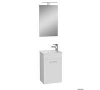 Vitra - Mia ensemble meuble 39x61x28 cm avec miroir, lavabo et éclairage LED, Blanc brillant (MIASET40B)