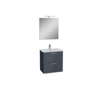 Vitra - Mia Meuble 59x61x39,5 cm pour salle de bain avec miroir, lavabo et éclairage LED, Anthracite brillant (MIASET60A) - MIASET60A