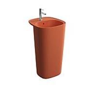 Vitra monobloc match0 plural 7814B477-0001 48,5 x 52,5 x 85 cm, terre rouge mat, sur pied / à poser, avec trop-plein, trou pour robinetterie 2000