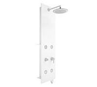 Vitra Origin système de douche A45804 corps en verre blanc / Amatur chromé , d = 250mm, avec douche pluie