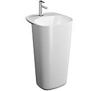 Vitra Plural lavabo 7814B401-0041 48,5 x 52,5 x 85 cm, noble blanc, sol / autonome, sans trop - plein, 2000 trou du robinet