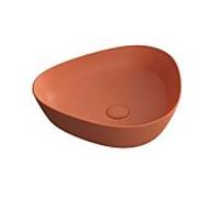 Vitra plural top bol 7812B477-0016 47 x 40 x 13 cm, terre rouge mat, asymétrique, sans trop-plein / trou de robinetterie