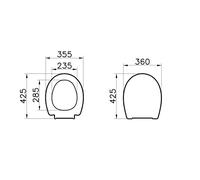 VitrA Abattant WC avec abattant à fermeture amortie Blanc 356 x 433 mm