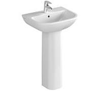 Vitra S20 lavabo 5501L003-0001 50x42cm, trop-plein / trou pour robinetterie au milieu, blanc