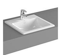 Vitra S20 vasque à encastrer 5463B003-0001 45 x 45 cm, blanc , trop-plein / trou pour robinet au milieu