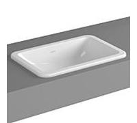 Vitra S20 vasque à encastrer 5475B003-0642 55 x 37 cm, blanc , avec trop-plein / sans trou pour robinetterie
