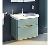 Vitra Sento ensemble de meubles lavabo 65877 78x48,5x68,5cm, 2 extensions complètes, vert fjord mat, décor
