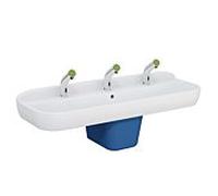Vitra Sento lavabo pour enfants 7353B003-1742 125x40cm, 3 trous pour robinetterie, blanc haute brillance, avec trop-plein